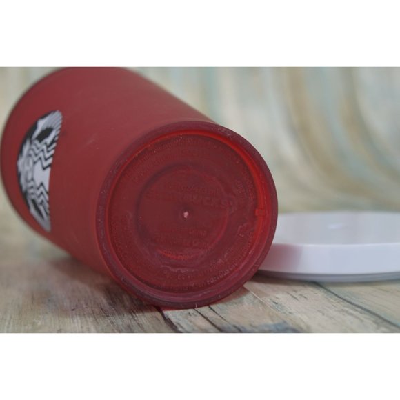 Starbucks Frosted Red 16 oz Holiday Grande Cold Cup Travel Tumbler RARE 2018 - Picture 5 of 9